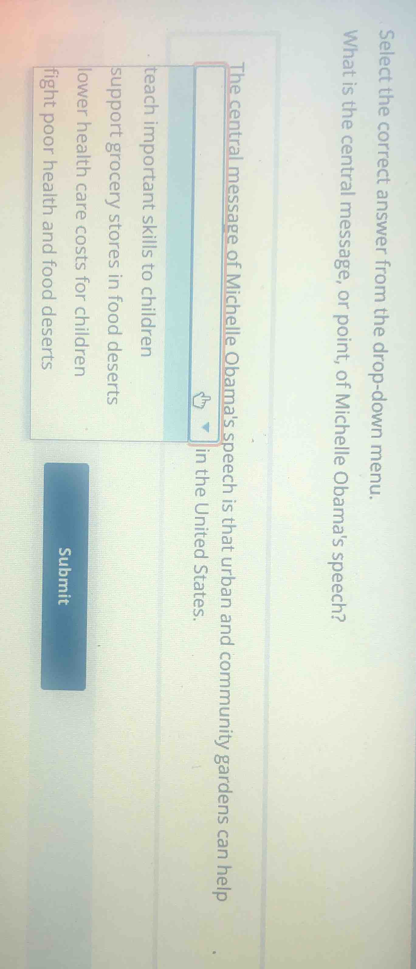 select the correct answer from the drop - down menu. what is the centra…