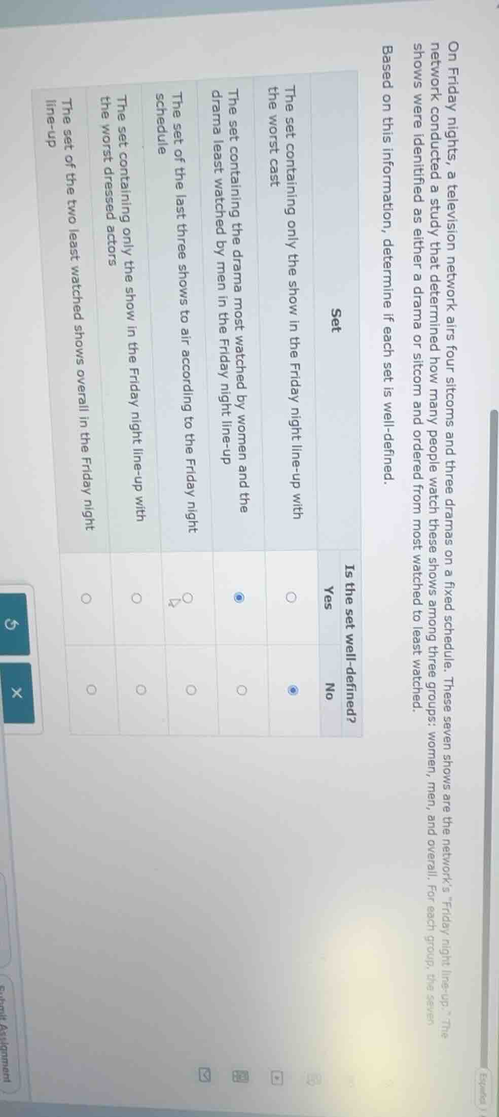 on friday nights, a television network airs four sitcoms and three dram…