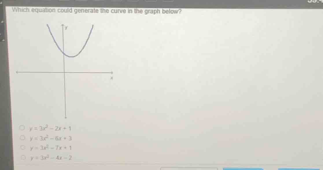 which equation could generate the curve in the graph below? options: - …