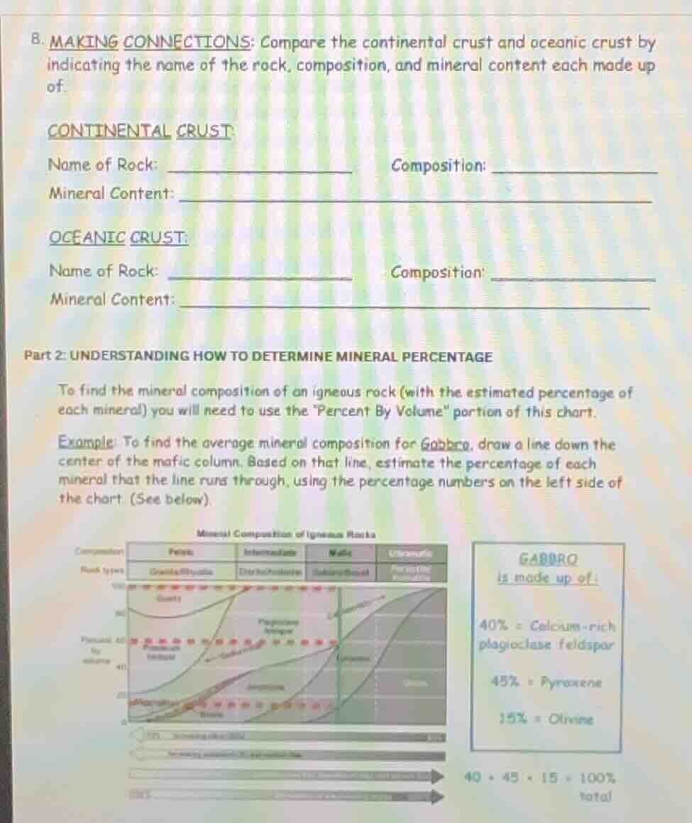 8. making connections: compare the continental crust and oceanic crust …