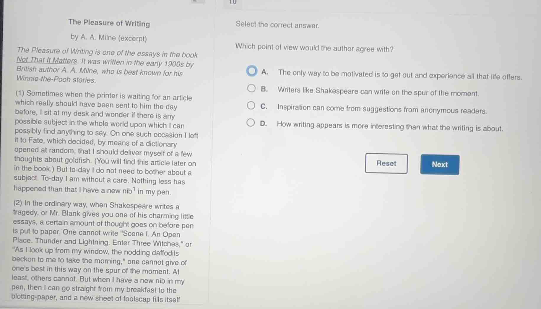 the pleasure of writing by a. a. milne (excerpt) the pleasure of writin…