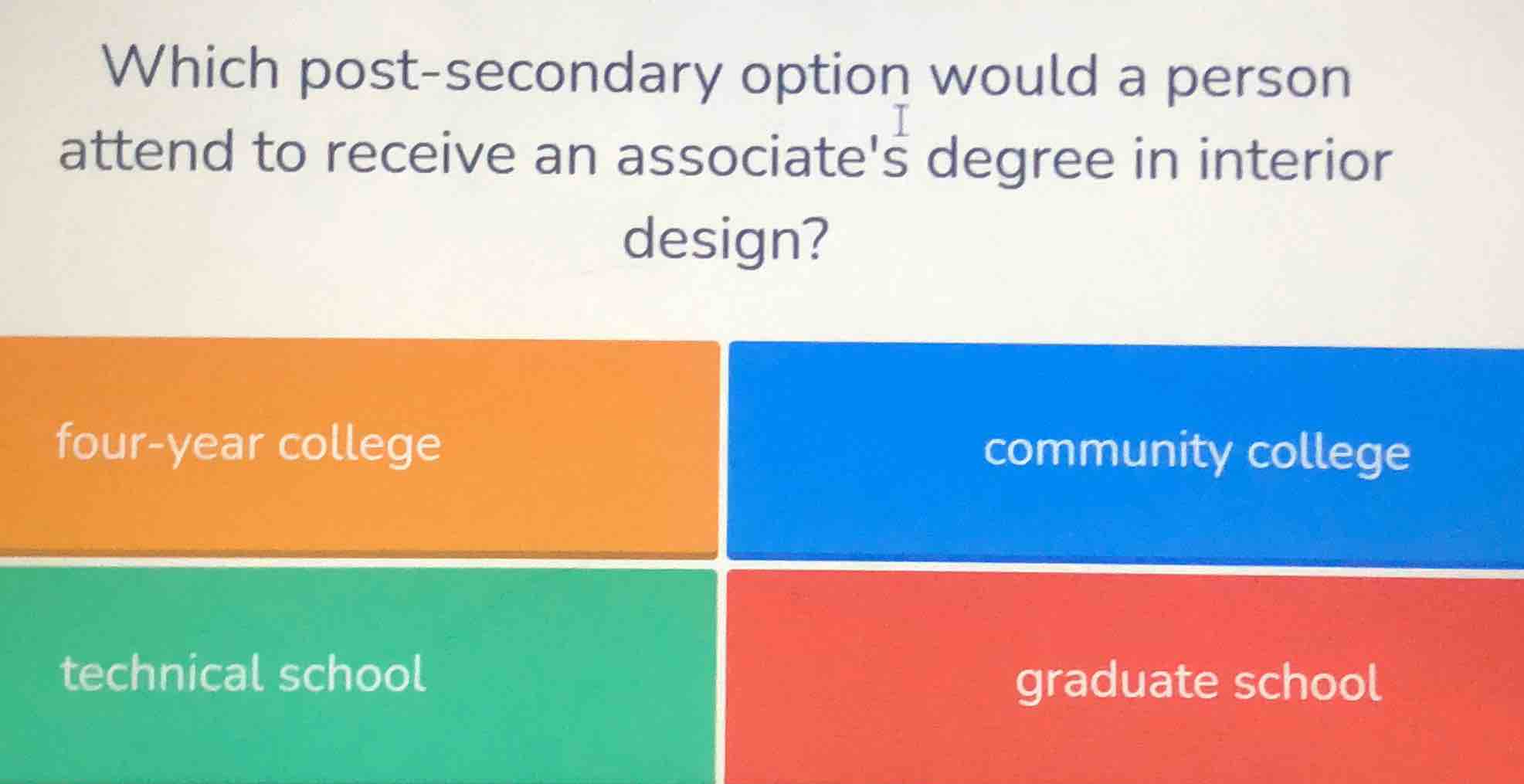 which post-secondary option would a person attend to receive an associa…