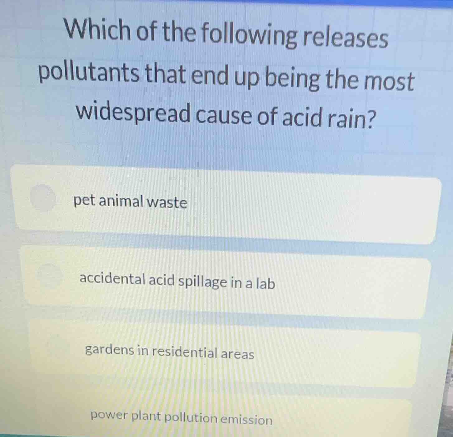which of the following releases pollutants that end up being the most w…