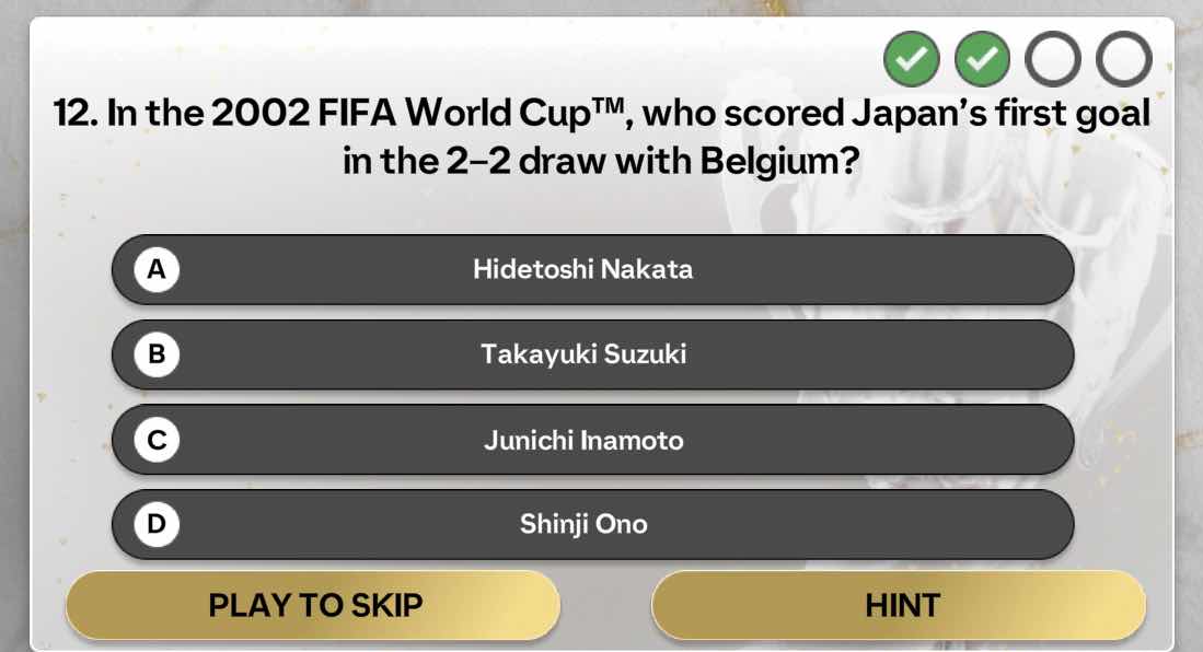12. in the 2002 fifa world cup™, who scored japan’s first goal in the 2…