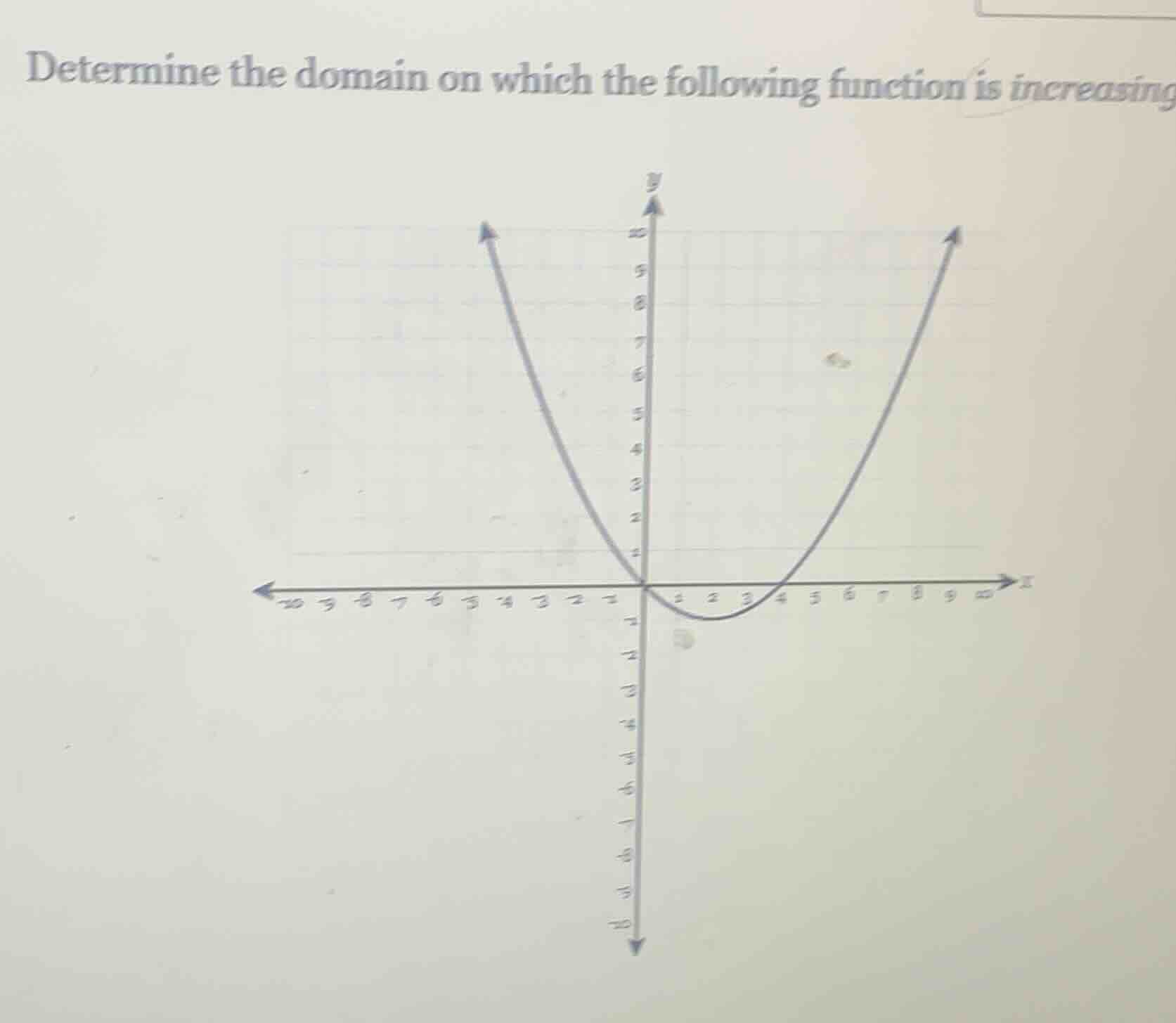 determine the domain on which the following function is increasing
