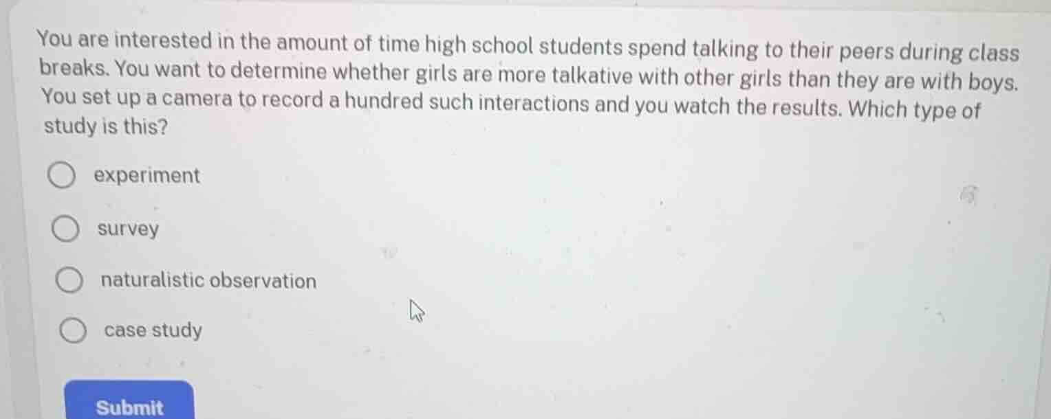 you are interested in the amount of time high school students spend tal…
