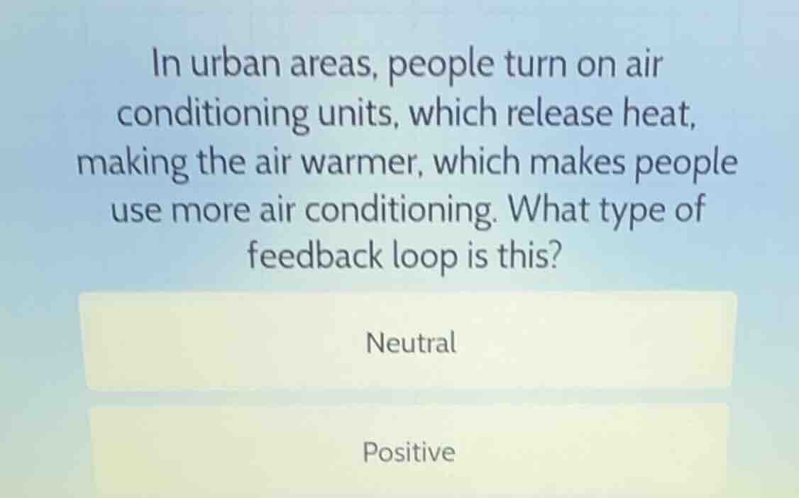 in urban areas, people turn on air conditioning units, which release he…