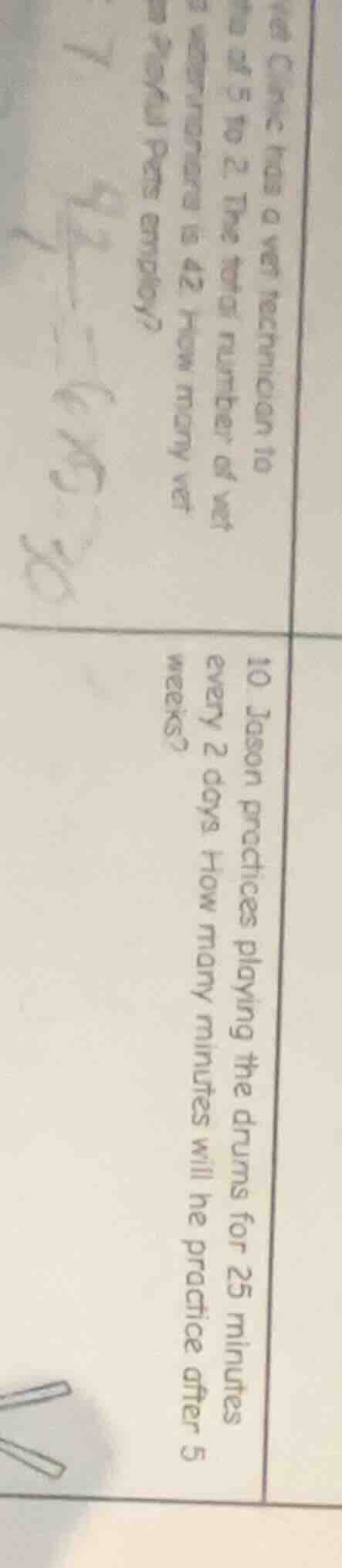 vet clinic has a vet technician to the of 5 to 2. the total number of v…