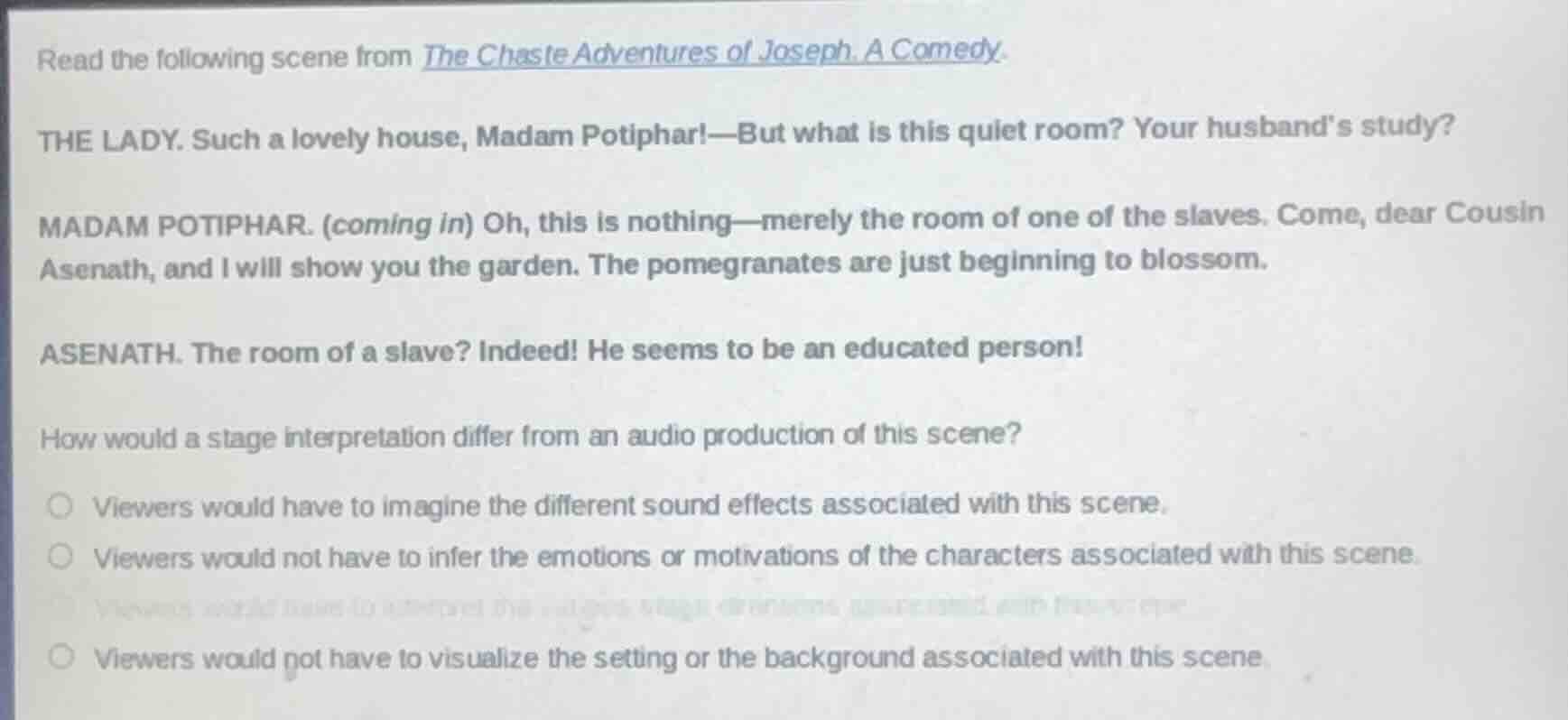 read the following scene from the chaste adventures of joseph. a comedy…