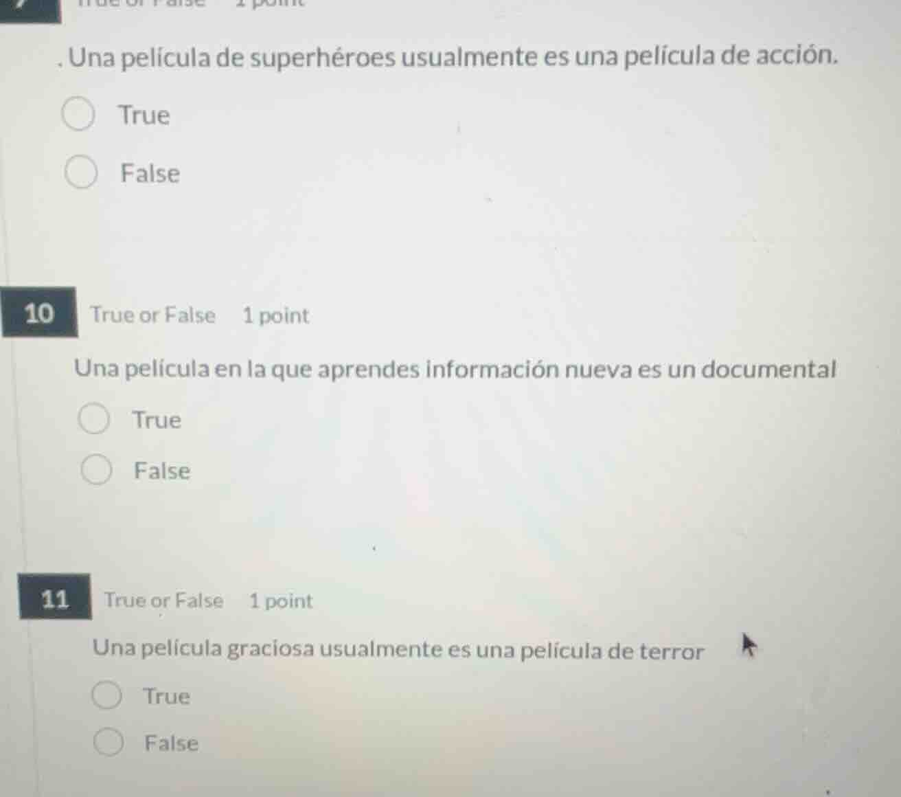 . una película de superhéroes usualmente es una película de acción. tru…
