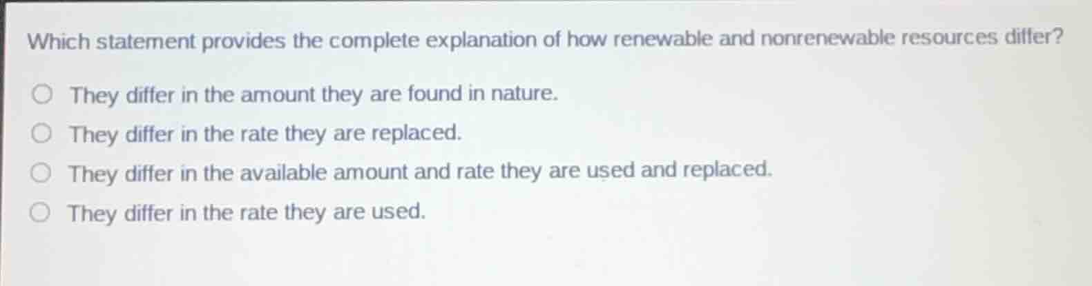 which statement provides the complete explanation of how renewable and …