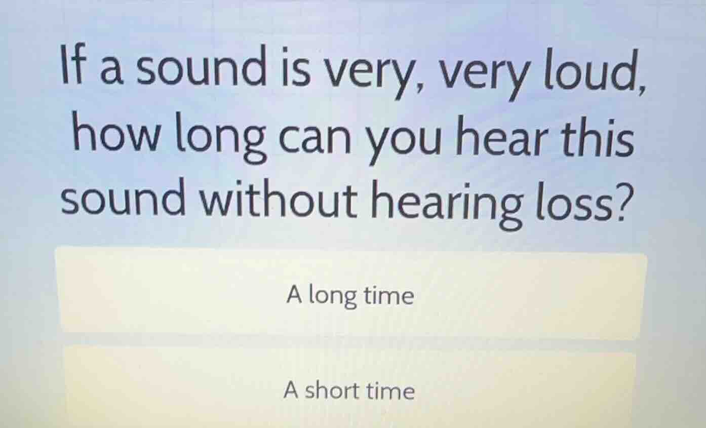 if a sound is very, very loud, how long can you hear this sound without…