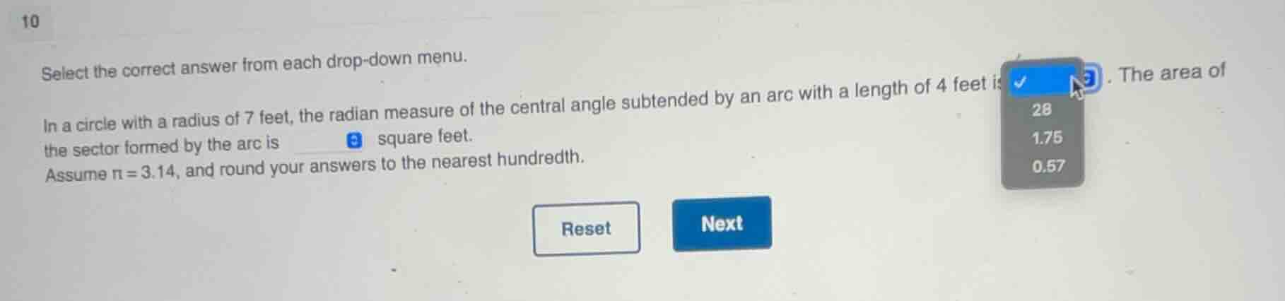 10 select the correct answer from each drop - down menu. in a circle wi…