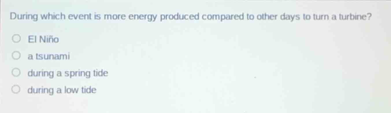 during which event is more energy produced compared to other days to tu…