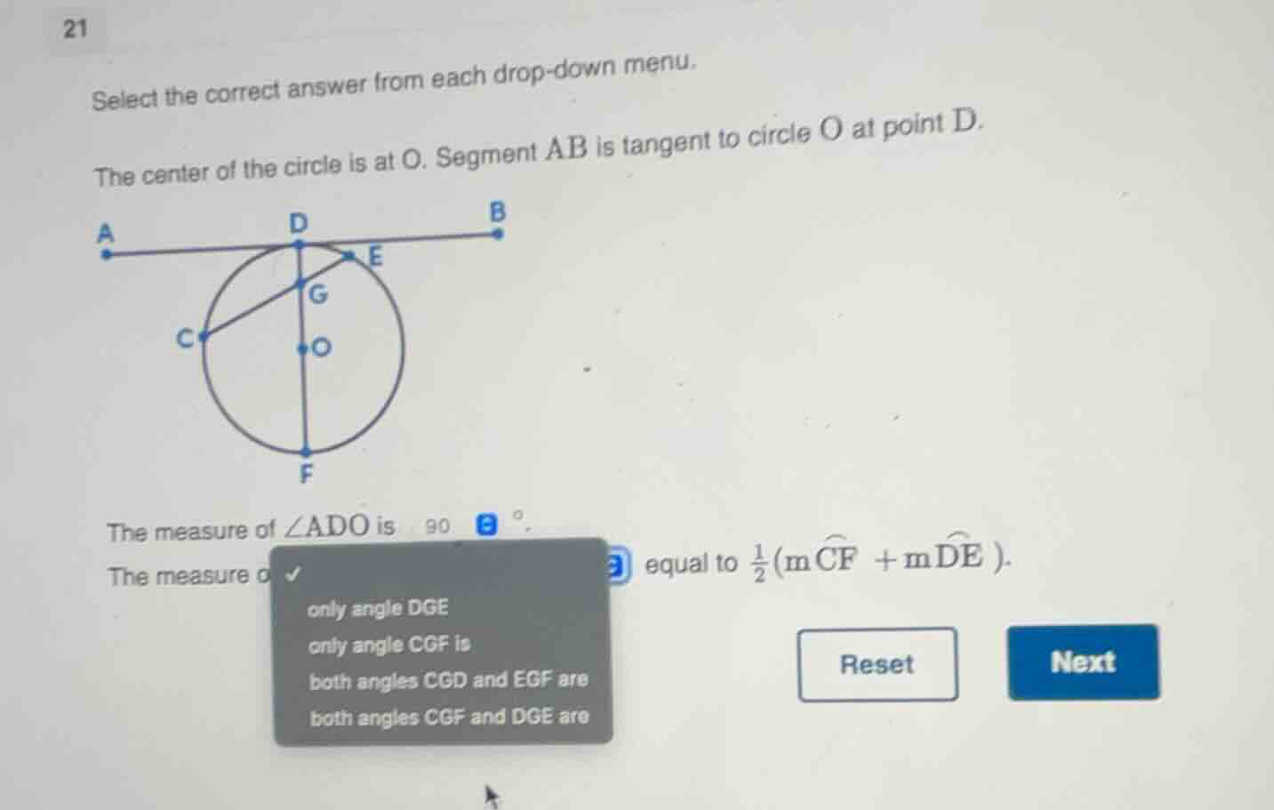 21 select the correct answer from each drop - down menu. the center of …