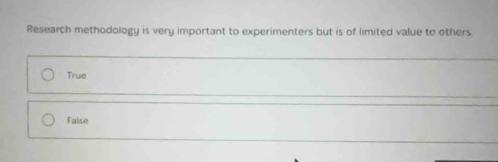 research methodology is very important to experimenters but is of limit…