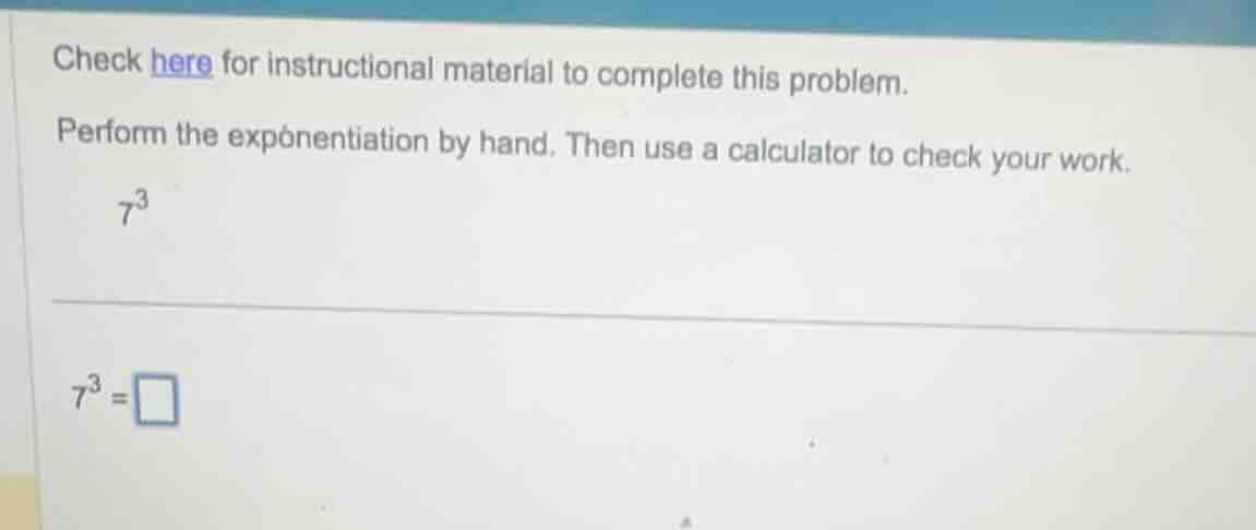 check here for instructional material to complete this problem. perform…