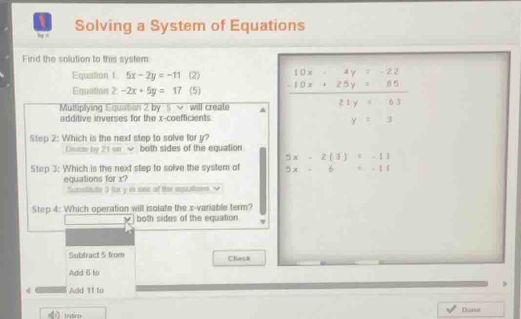 solving a system of equations find the solution to this system equation…