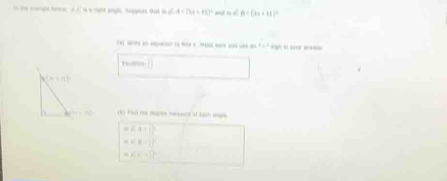 in the triangle below, \\( \\angle c \\) is a right angle. suppose that…
