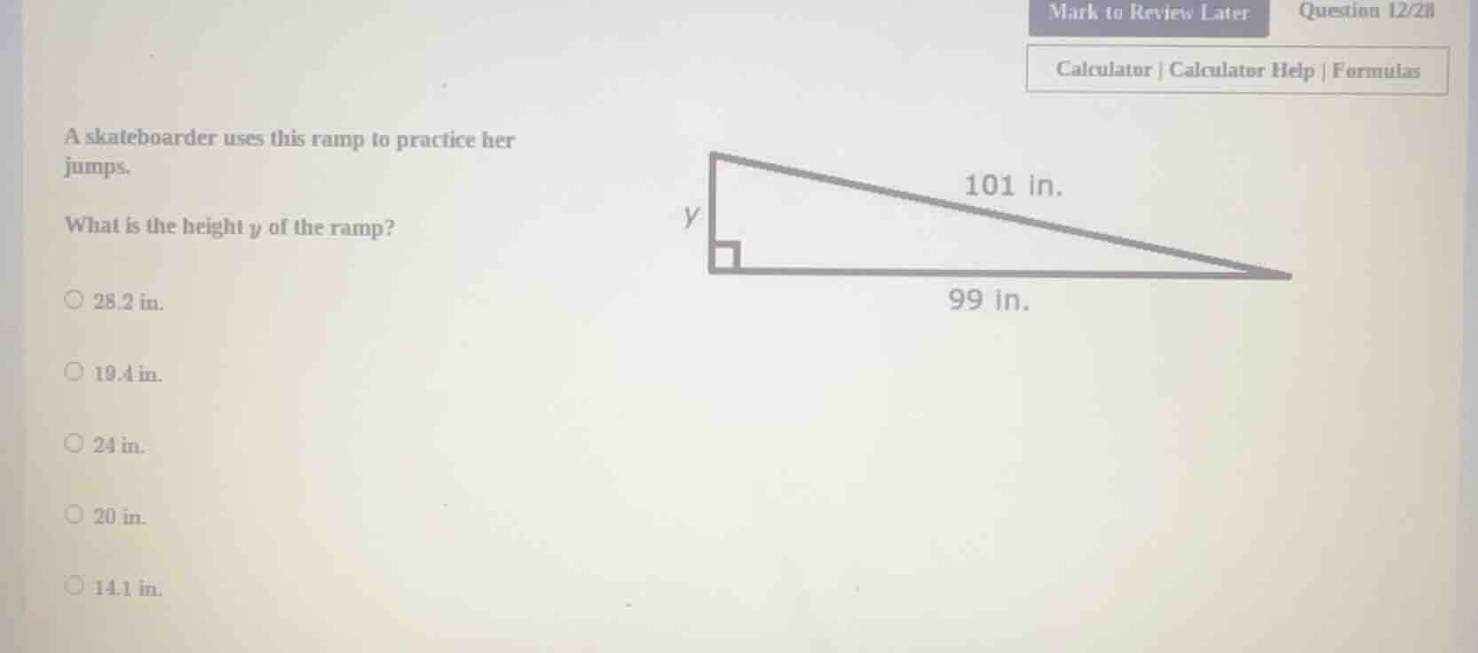 a skateboarder uses this ramp to practice her jumps. what is the height…