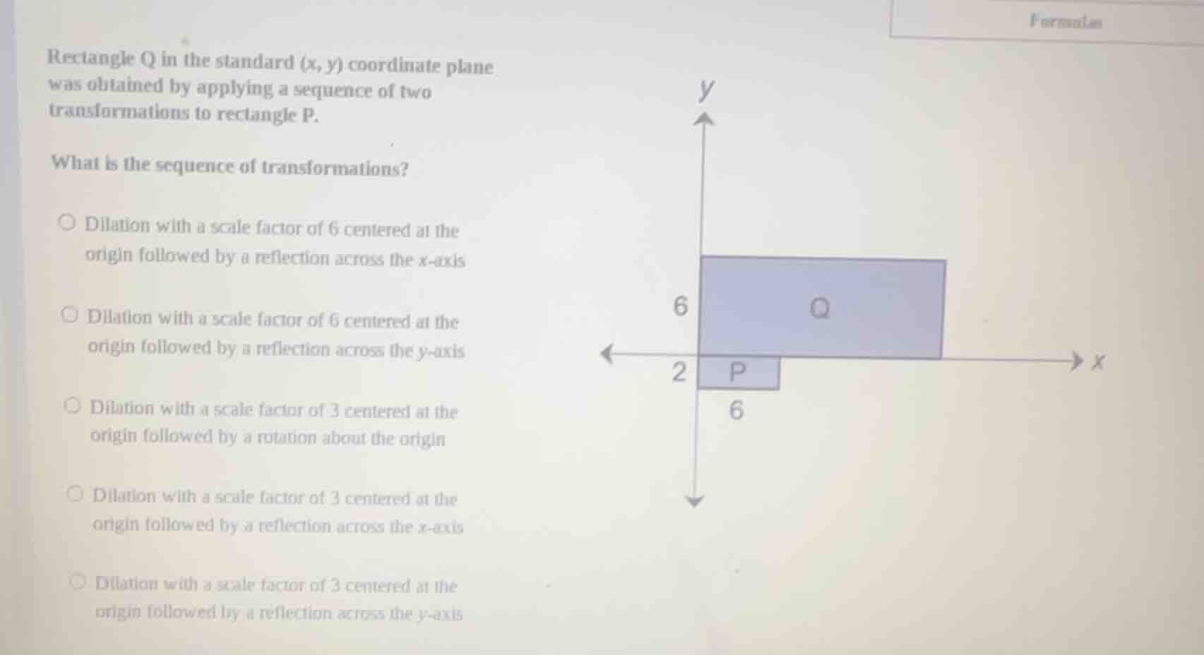 rectangle q in the standard (x, y) coordinate plane was obtained by app…