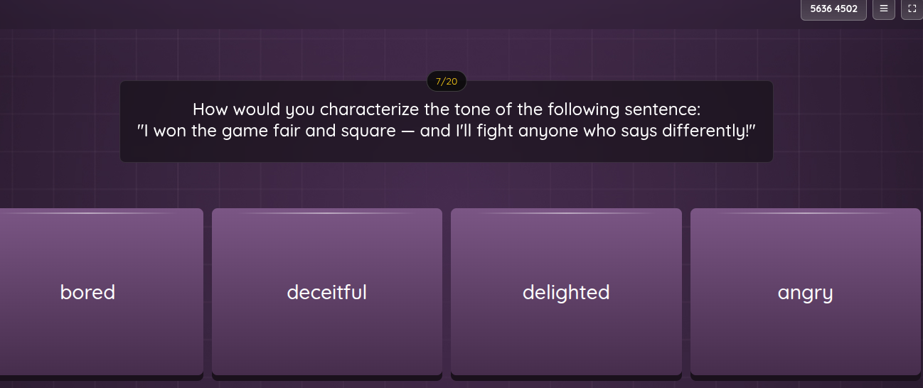 how would you characterize the tone of the following sentence: \i won t…