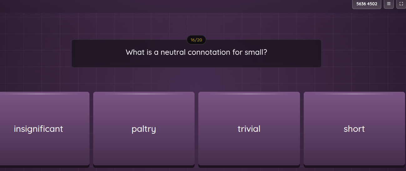 what is a neutral connotation for small? insignificant paltry trivial s…