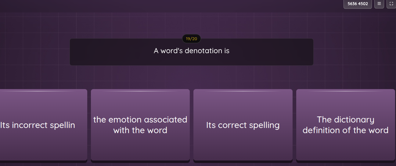 a words denotation is its incorrect spellin the emotion associated with…