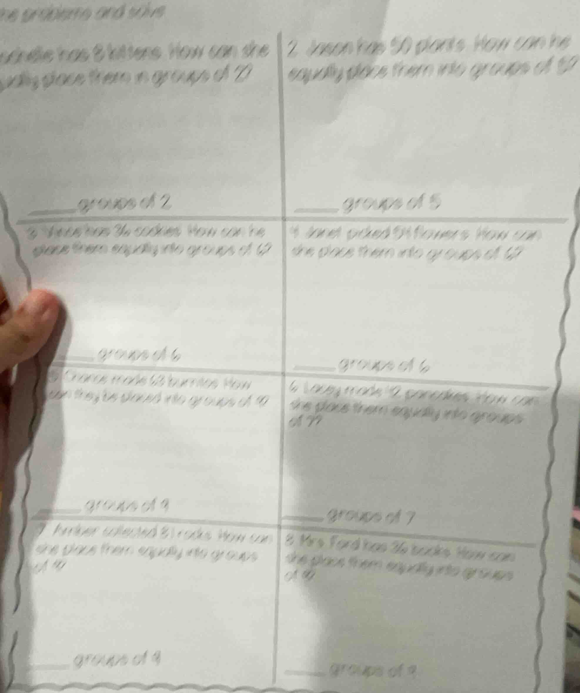 1. partially visible has 8 kittens. how can she evenly place them in gr…