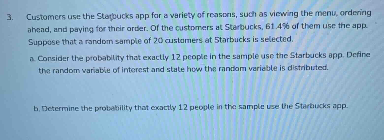 3. customers use the starbucks app for a variety of reasons, such as vi…