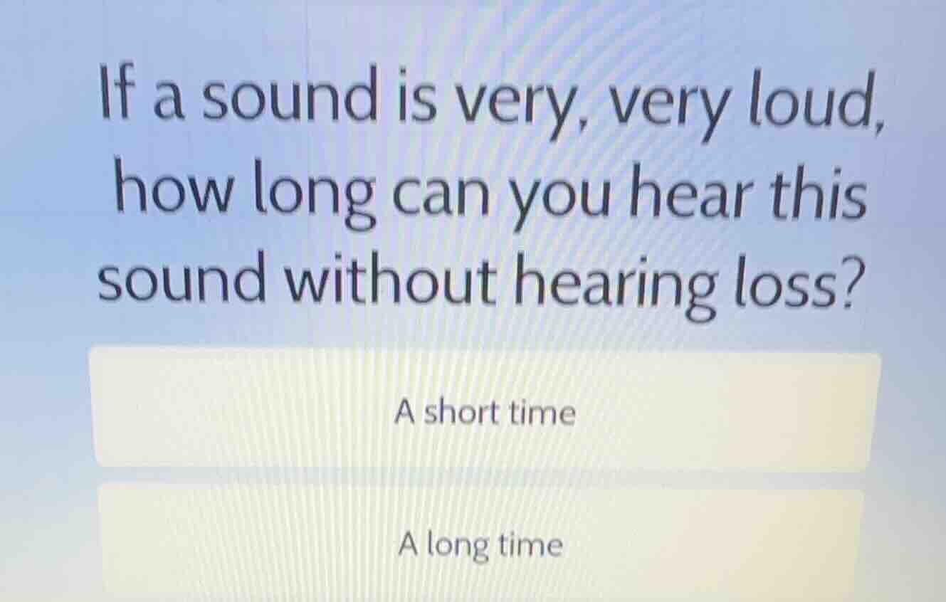if a sound is very, very loud, how long can you hear this sound without…