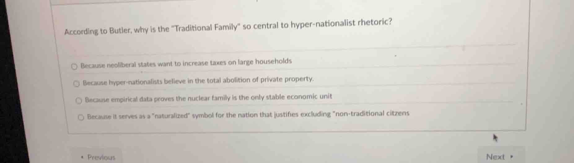according to butler, why is the \traditional family\ so central to hype…