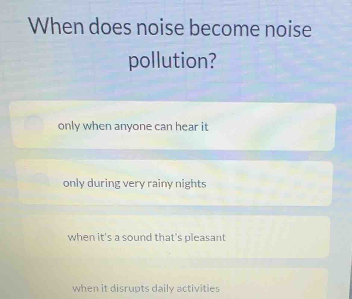 when does noise become noise pollution? only when anyone can hear it on…