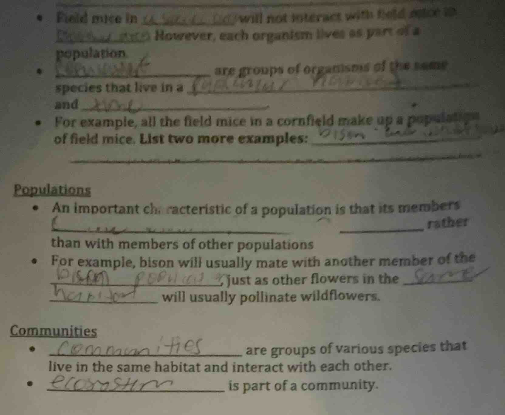 • field mice in... will not interact with field mice in... however, eac…