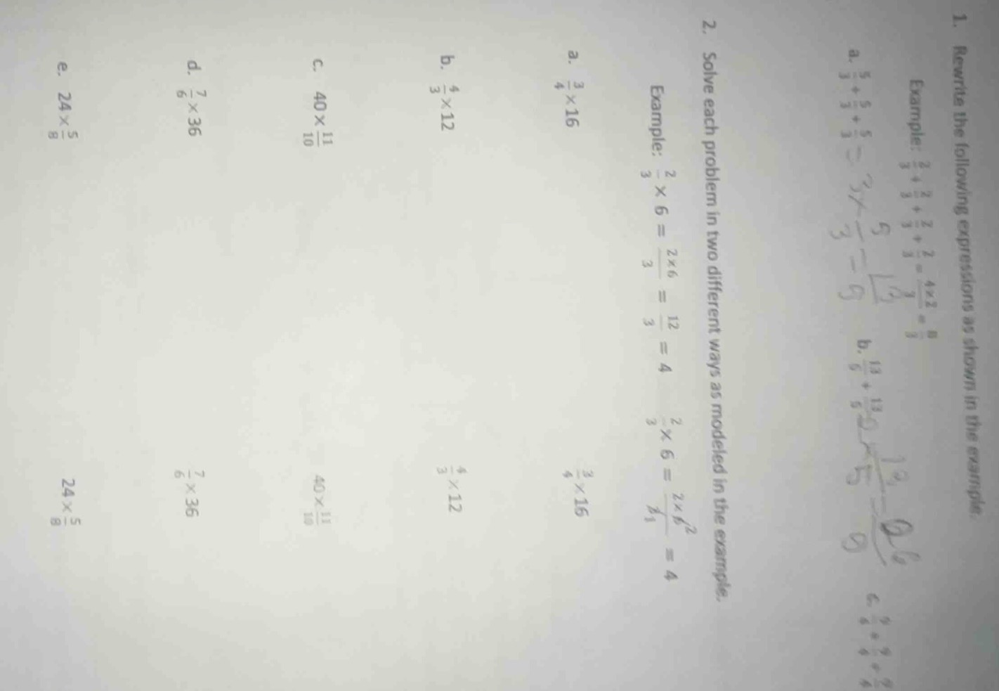 1. rewrite the following expressions as shown in the example: example: …