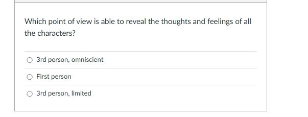 which point of view is able to reveal the thoughts and feelings of all …