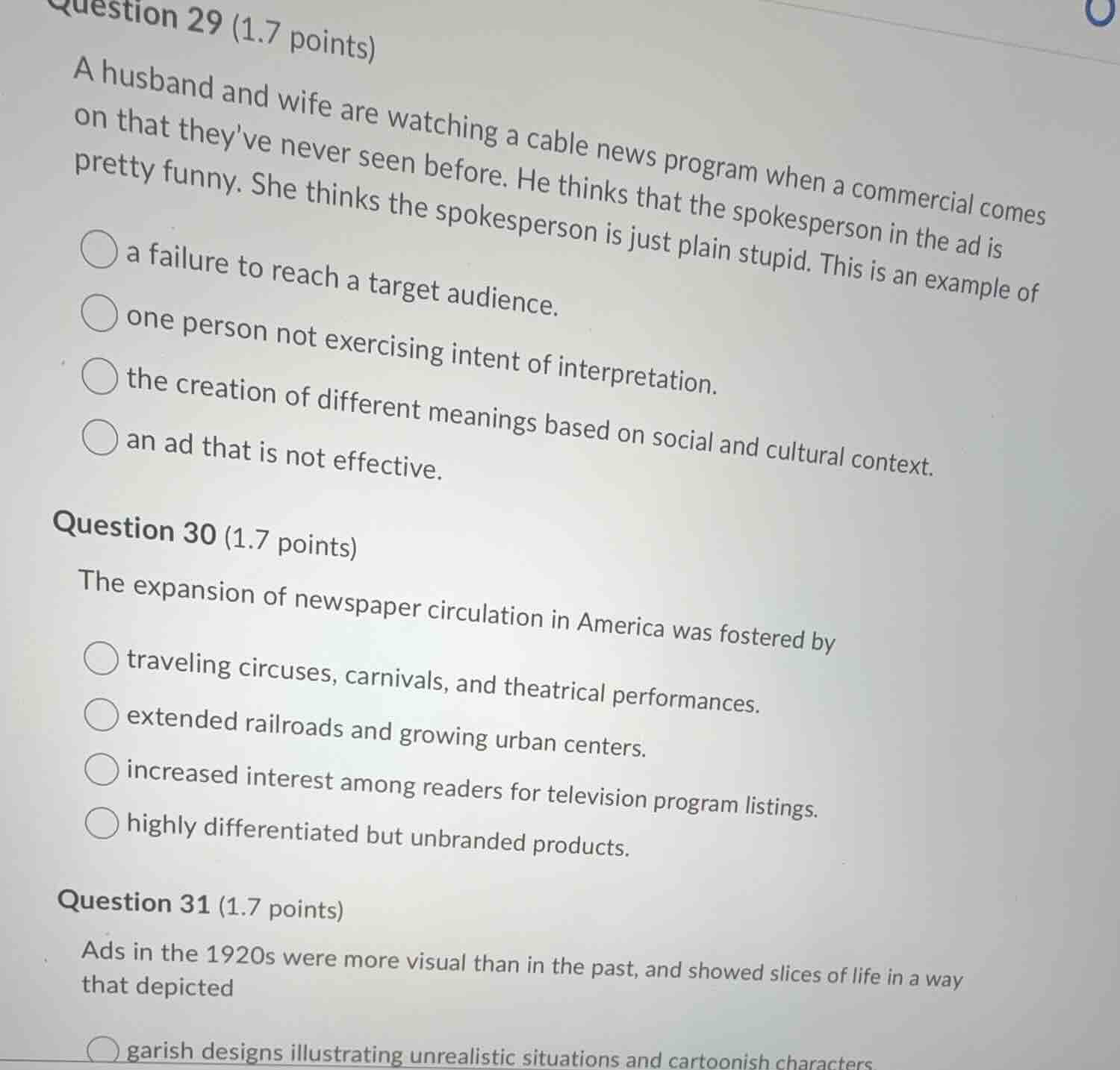 question 29 (1.7 points) a husband and wife are watching a cable news p…