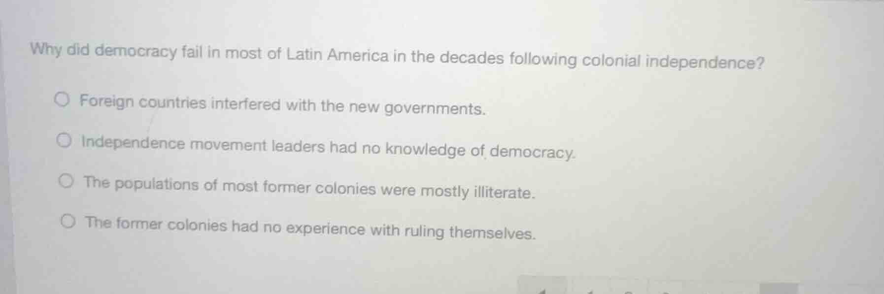 why did democracy fail in most of latin america in the decades followin…