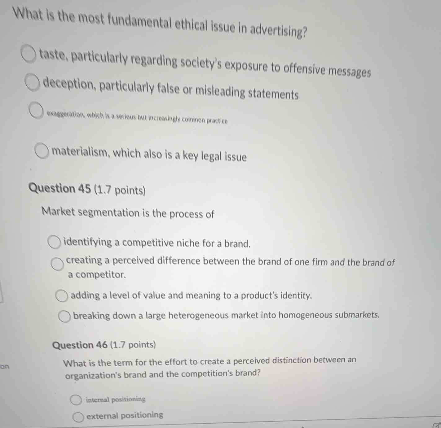what is the most fundamental ethical issue in advertising? taste, parti…