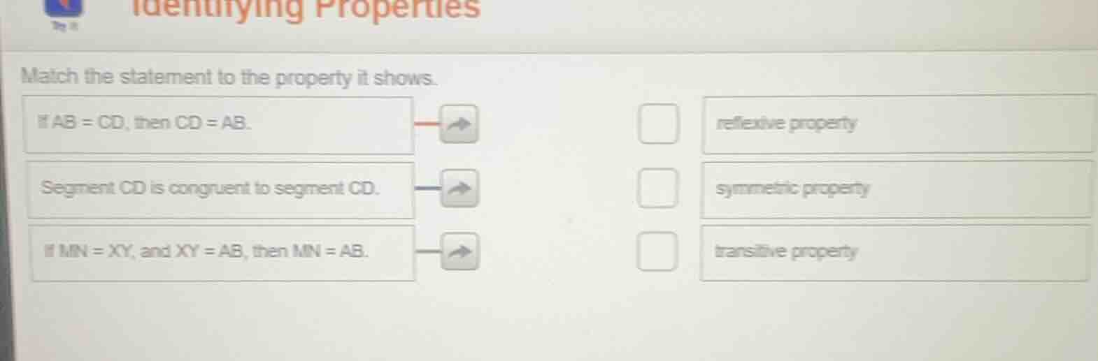 identifying properties match the statement to the property it shows. if…