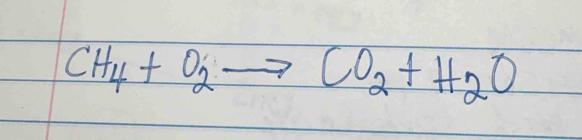 ch₄ + o₂ → co₂ + h₂o