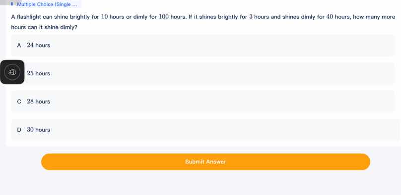 a flashlight can shine brightly for 10 hours or dimly for 100 hours. if…