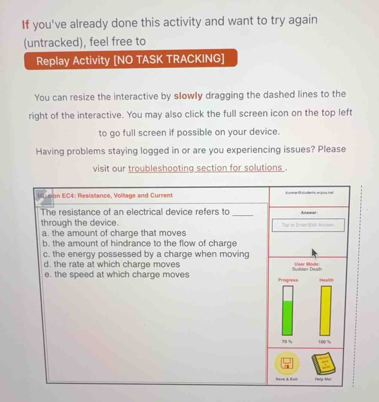 if youve already done this activity and want to try again (untracked), …