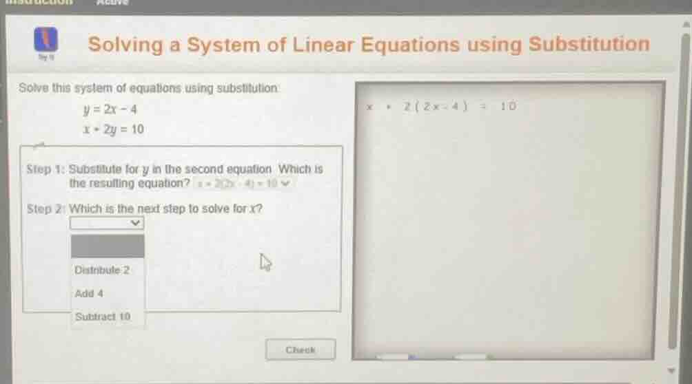 solving a system of linear equations using substitution solve this syst…
