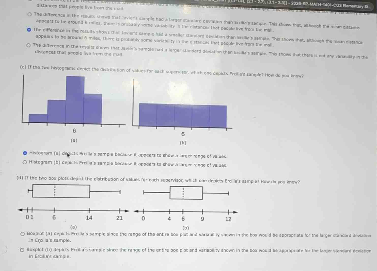 distances that people live from the mall. the difference in the results…