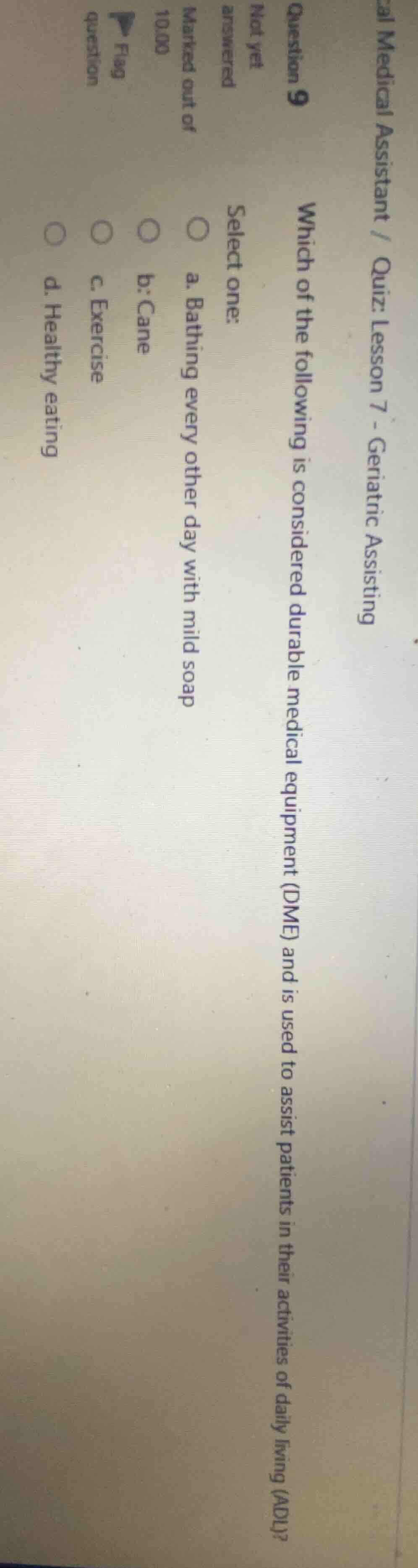 question 9 not yet answered marked out of 10.00 flag question select on…