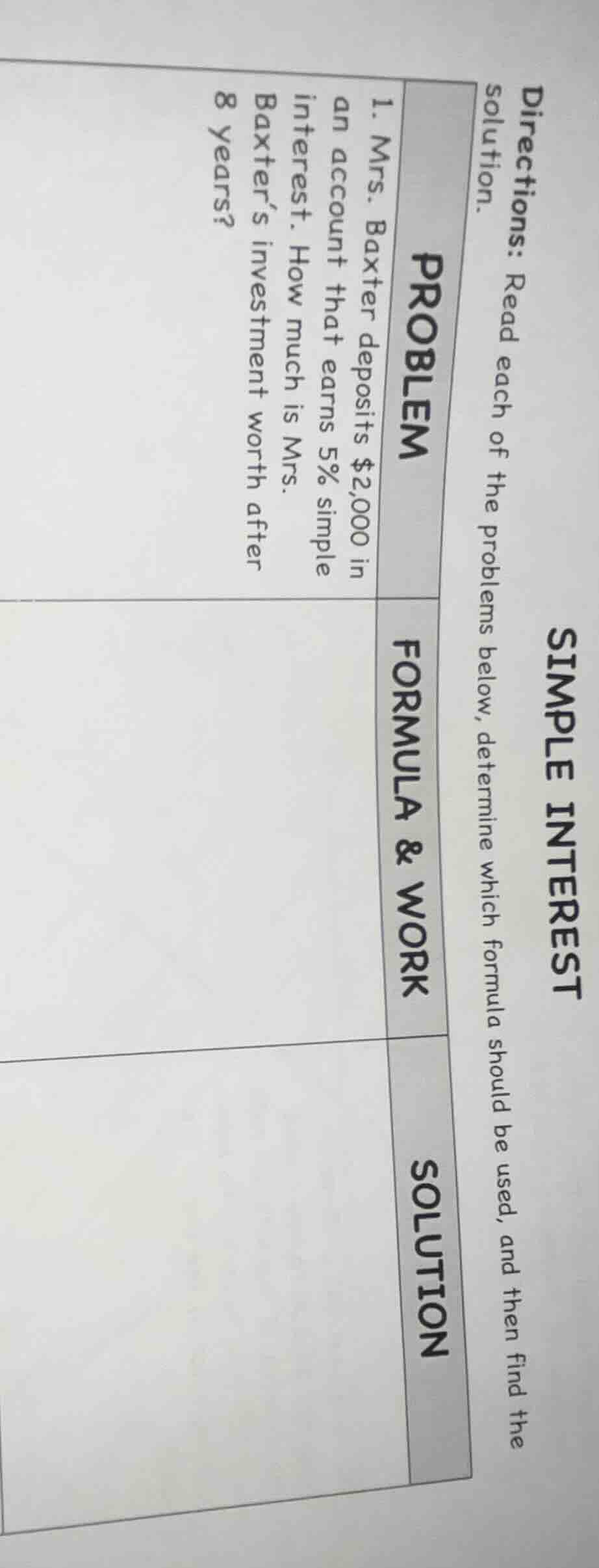 simple interest directions: read each of the problems below, determine …