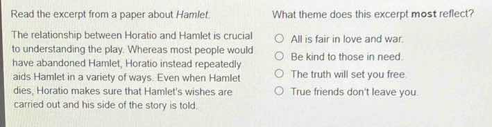 read the excerpt from a paper about hamlet. the relationship between ho…