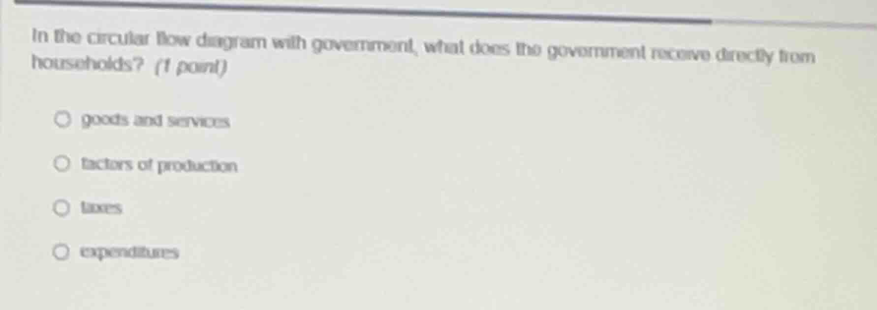 in the circular flow diagram with government, what does the government …