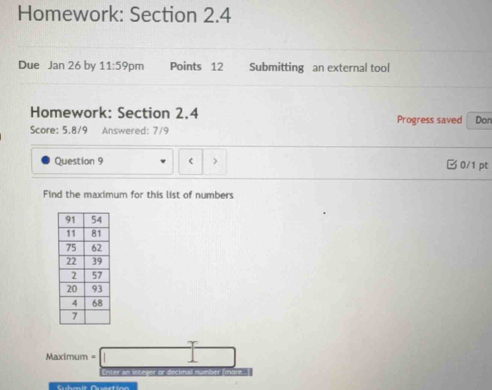 homework: section 2.4 due jan 26 by 11:59pm points 12 submitting an ext…